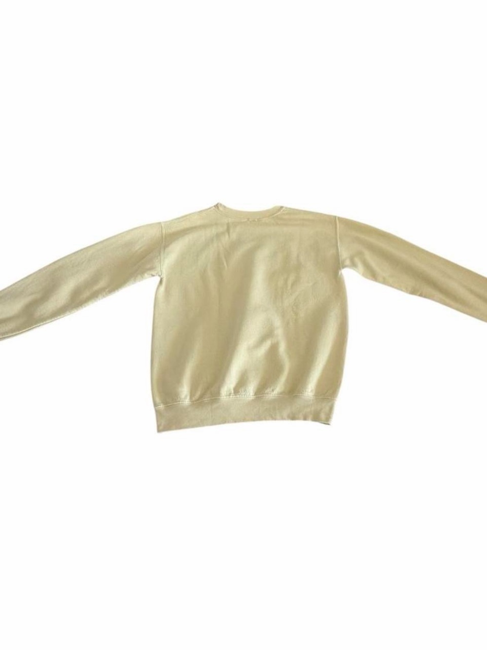 Brandy Melville Light Yellow Washed Crewneck Pullover Sweatshirt Small - Picture 7 of 8